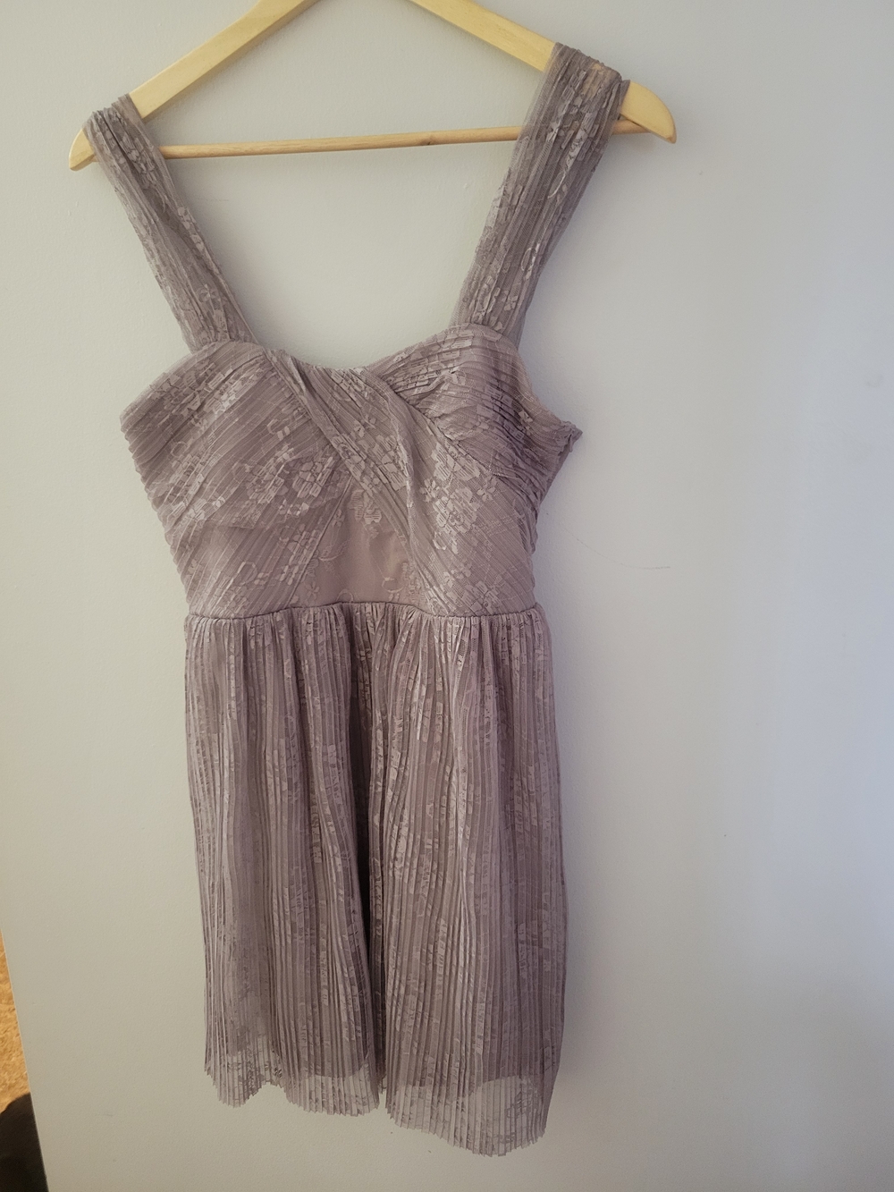 Topshop Lavender Pleated Mini Dress